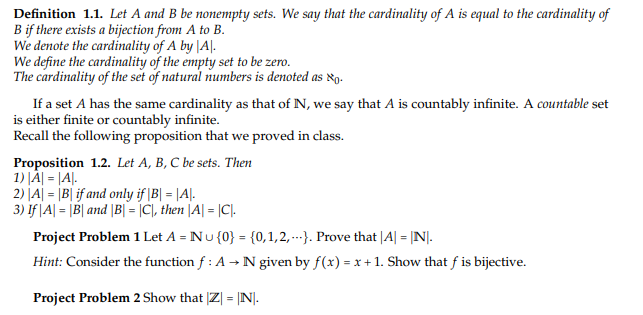 Solved Definition 1.1. Let A And B Be Nonempty Sets. We Say | Chegg.com