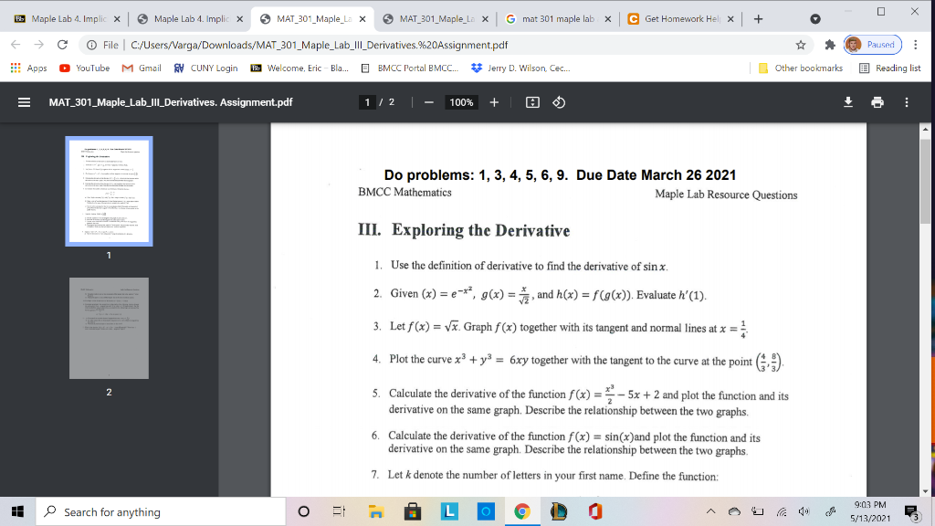 Solved Get Homework Hell * | + Maple Lab 4. Implic x Maple | Chegg.com