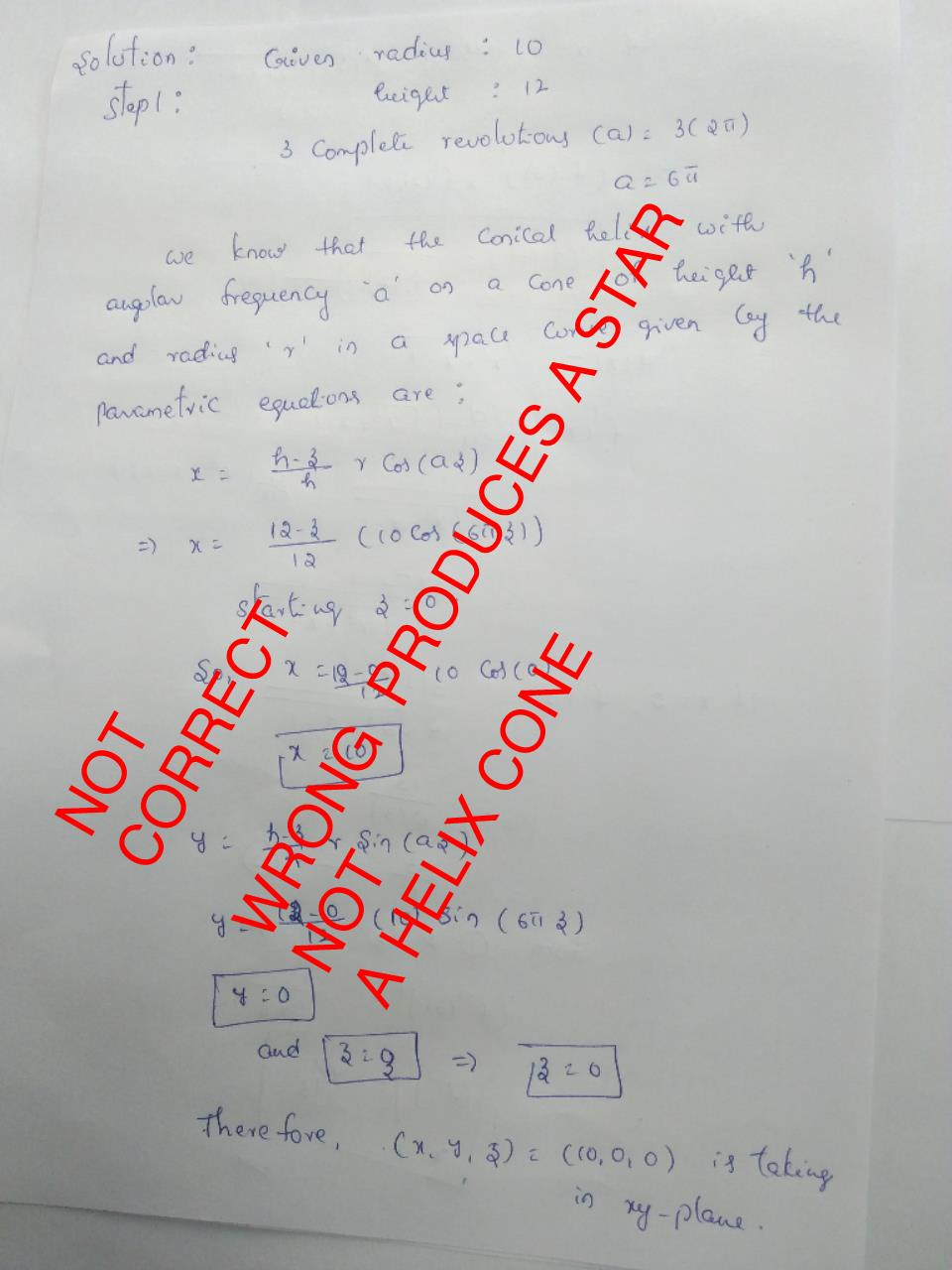 Solved Find the equations for a conical helix (a helix that