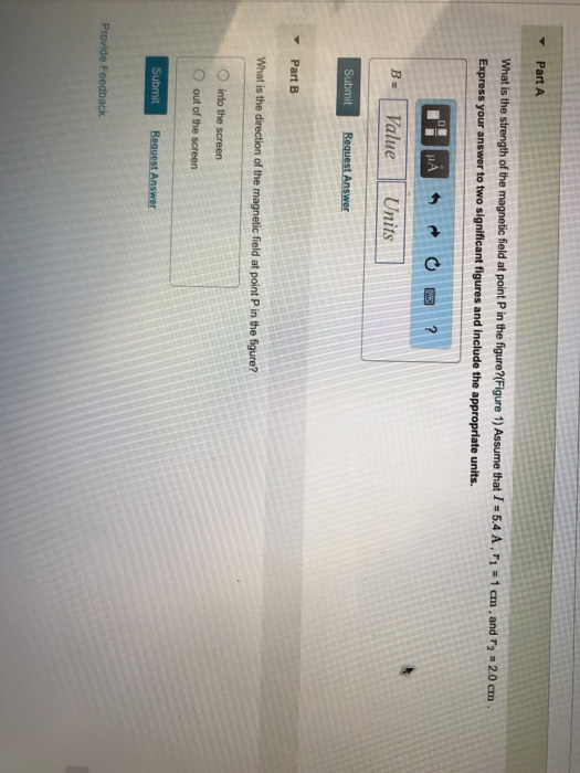 Solved - Part A What is the strength of the magnetic feld at | Chegg.com