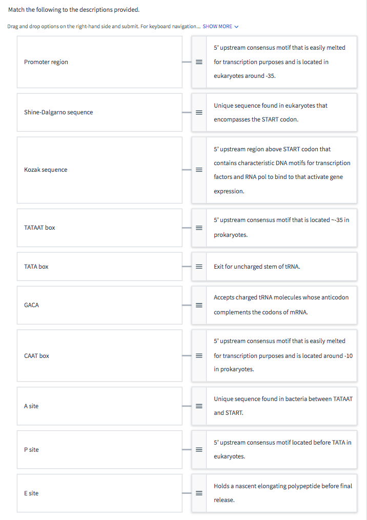 Solved Match the following to the descriptions provided. | Chegg.com