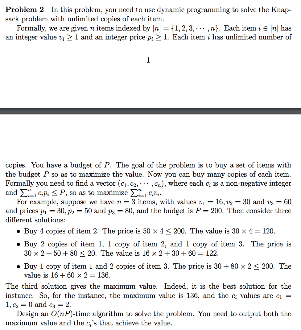 Solved Problem 2 In This Problem, You Need To Use Dynamic | Chegg.com