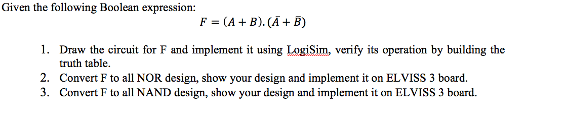 Solved Given The Following Boolean Expression: | Chegg.com