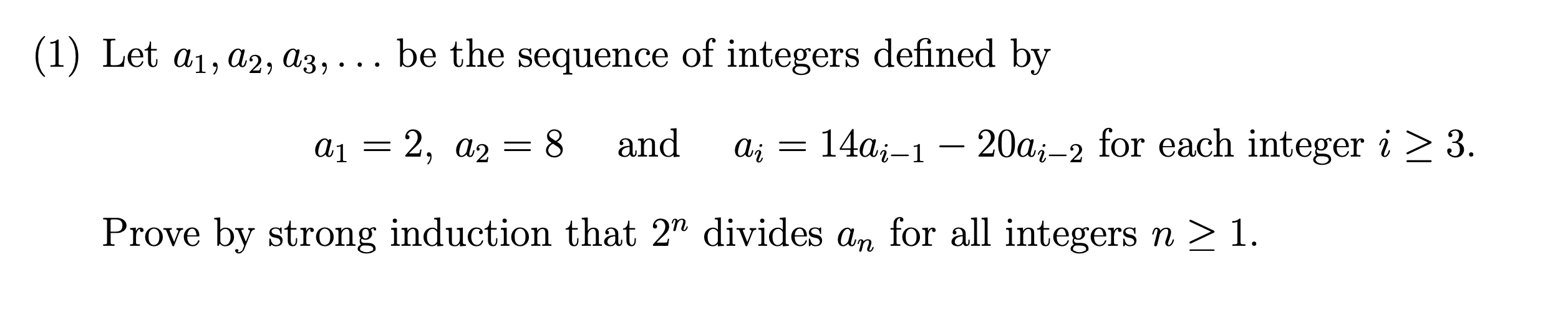 Solved (1) Let 21, 22, 23, ... be the sequence of integers | Chegg.com