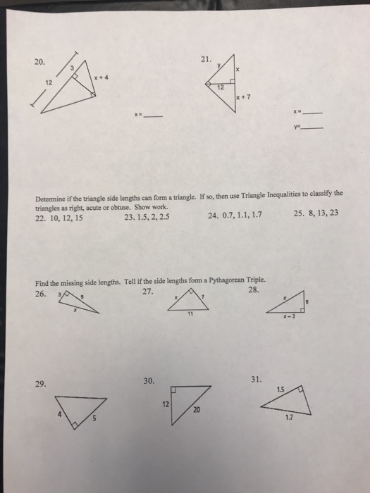 Solved 12.x= 13. X 15. X= Y. 25 16.x 19. 15 2x+21 20. 21. 