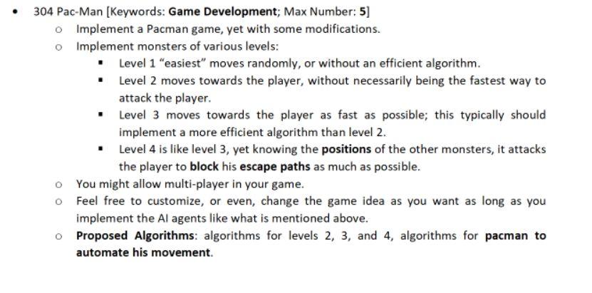 Solved 304 Pac Man Keywords: Game Development Max Number: Chegg com