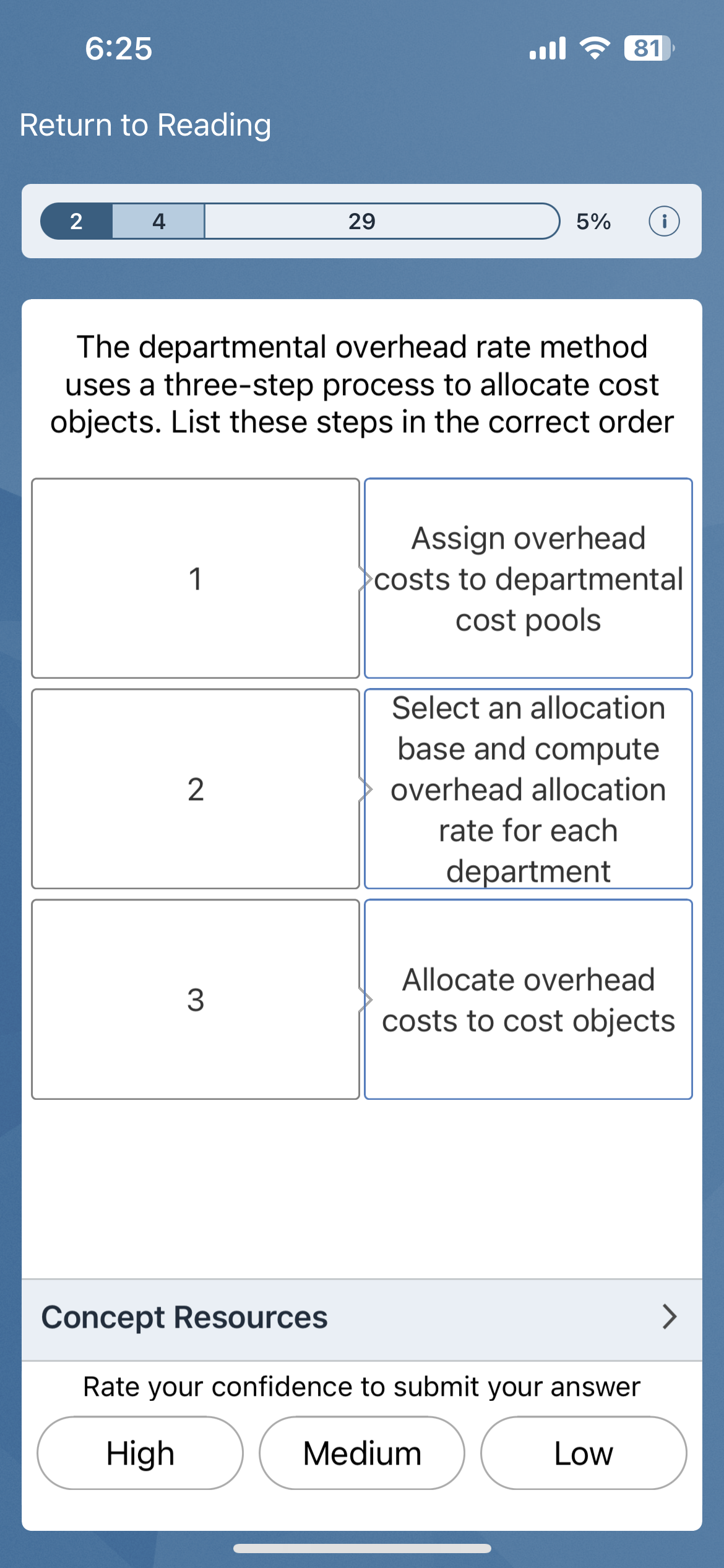 Solved 6:25 .11F 81 Return to Reading 2 29 5% (i) The | Chegg.com