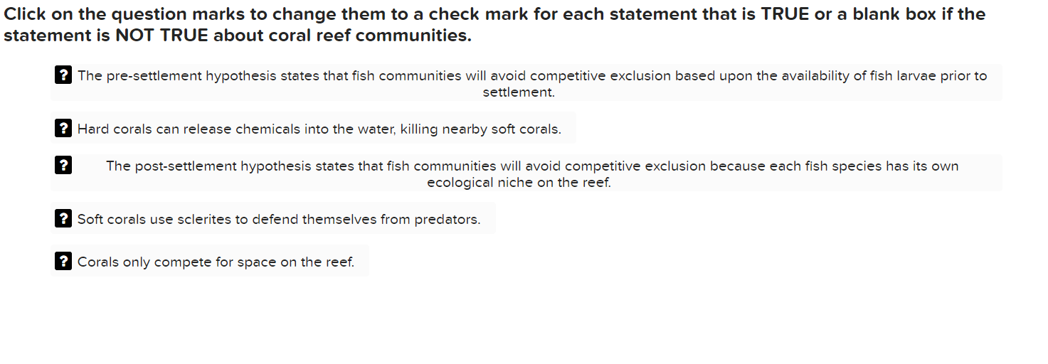 Solved Click on the question marks to change them to a check