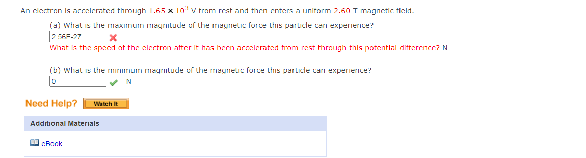 Solved An electron is accelerated through 1.65 103 V from | Chegg.com