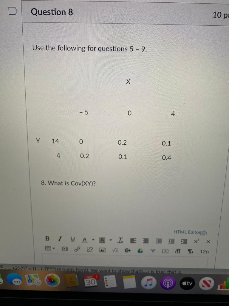 Solved Question 7 10 pts Use the following for questions 5 - | Chegg.com
