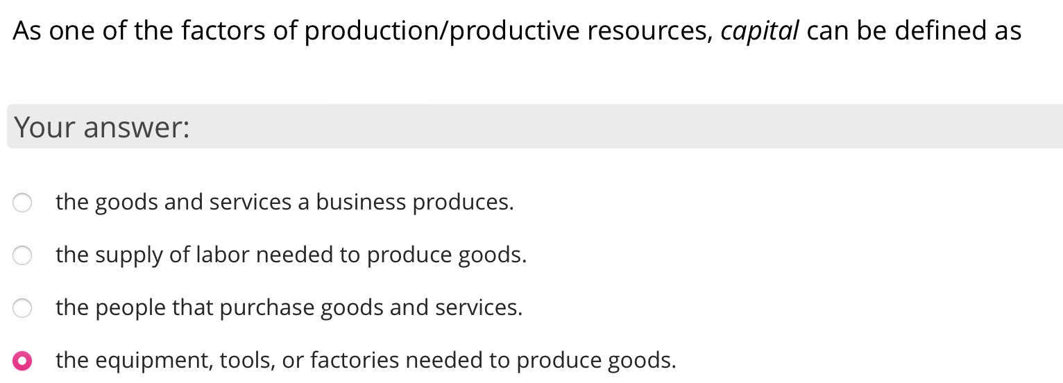 Solved What factor of production is a tractor (owned by a | Chegg.com