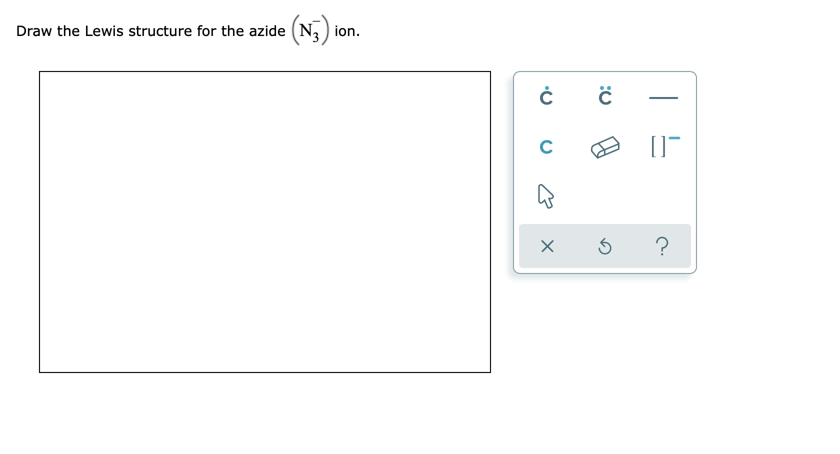 Solved Draw the Lewis structure for the azide (N, ion. Ć n