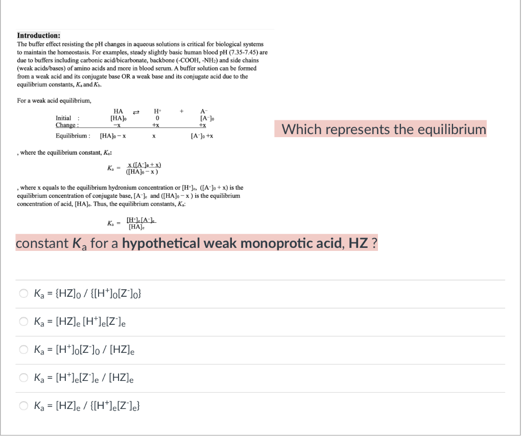 Solved Introduction The buffer effect resisting the pH