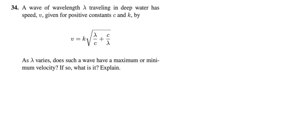 Solved 34 A Wave Of Wavelength Traveling In Deep Water Chegg Com   PhpRxw9zB