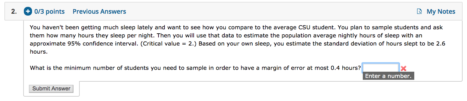 Solved 2. + 0/3 points Previous Answers My Notes You haven't | Chegg.com