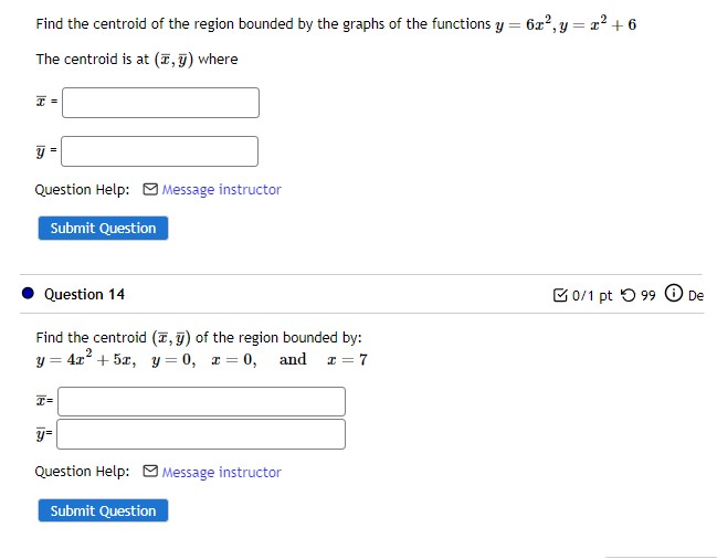 Solved Find the centroid of the region bounded by the graphs | Chegg.com
