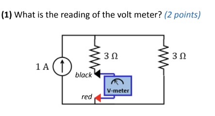 Solved (1) What is the reading of the volt meter? (2 | Chegg.com