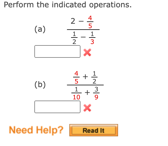 Solved Perform the indicated operations. (a) 21−312−54 (b) | Chegg.com
