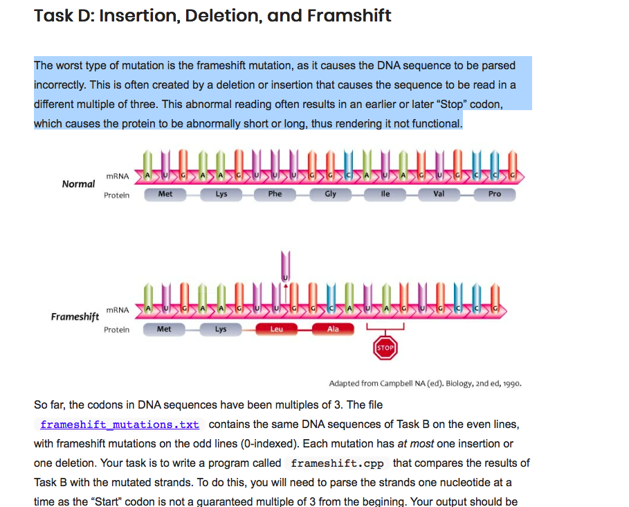 What Is An Example Of A Frameshift Mutation