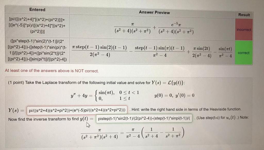 Solved Entered Answer Preview Result | Chegg.com