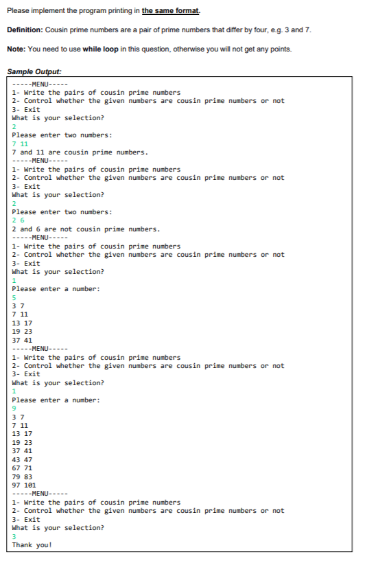 Solved Write a menu-driven Java program that the user inputs | Chegg.com