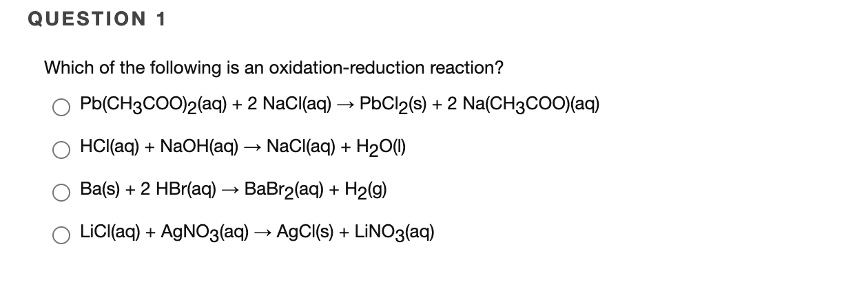 Solved Question 1 Which Of The Following Is An 