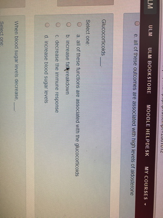 Solved LM ULM ULM BOOKSTORE MOODLE HELPDESK MY COURSES? O e.