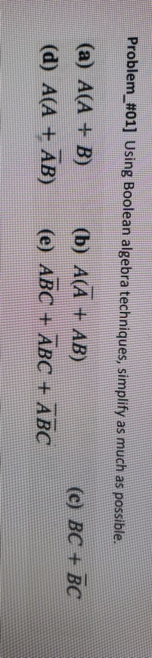 problem solving using boolean algebra