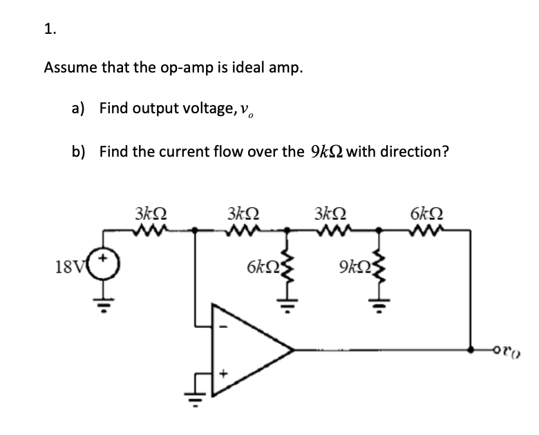 Solved Assume that the op-amp is ideal amp. a) Find output | Chegg.com image.