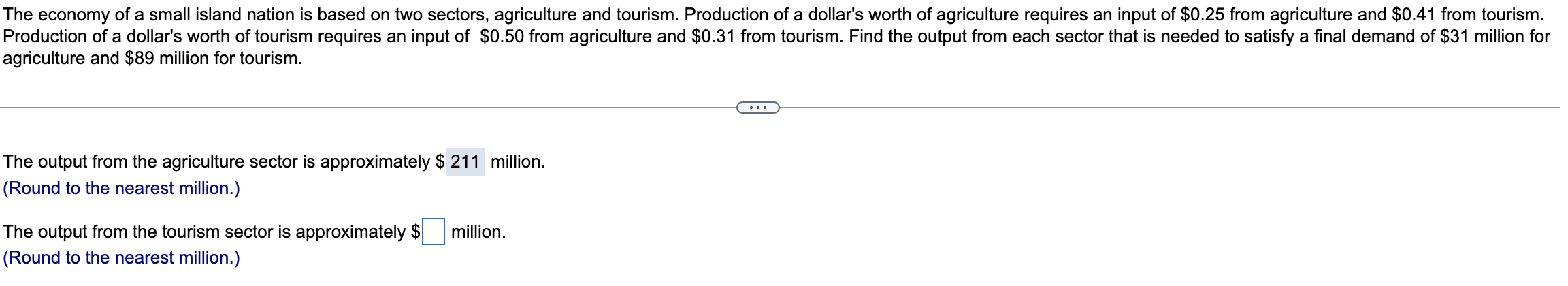 Solved The economy of a small island nation is based on two | Chegg.com ...