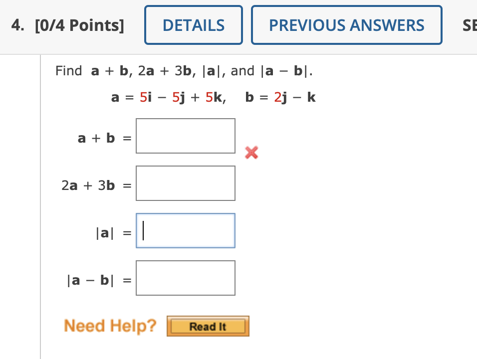 Solved Find A+b,2a+3b,∣a∣, And | Chegg.com