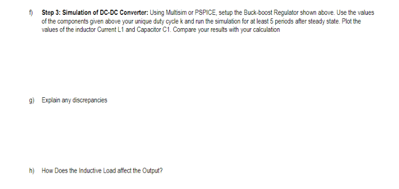 Question 2: Design of a DC-DC Converter. The Circuit Circuit Diagram
