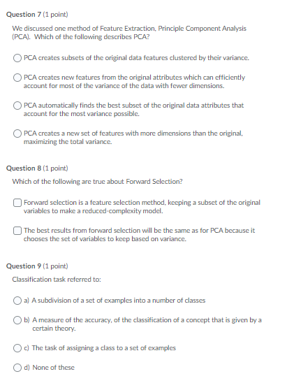 Solved Question 3 (1 point) Which of the following are | Chegg.com