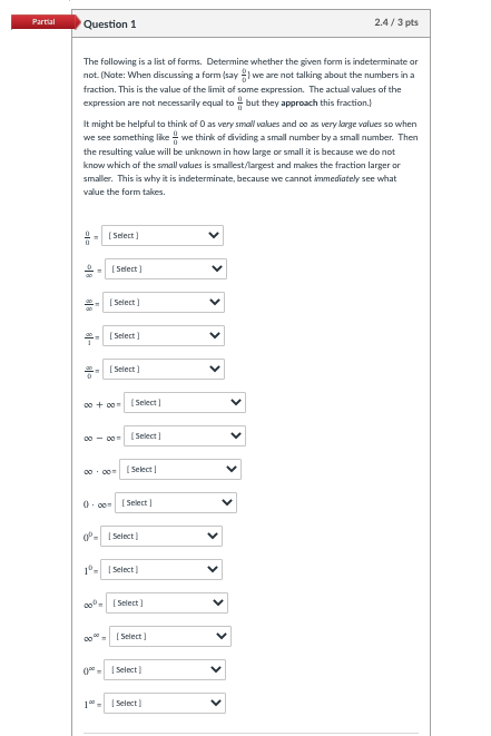 Solved Partial Question 1 2.4/3 pts The following is a list | Chegg.com