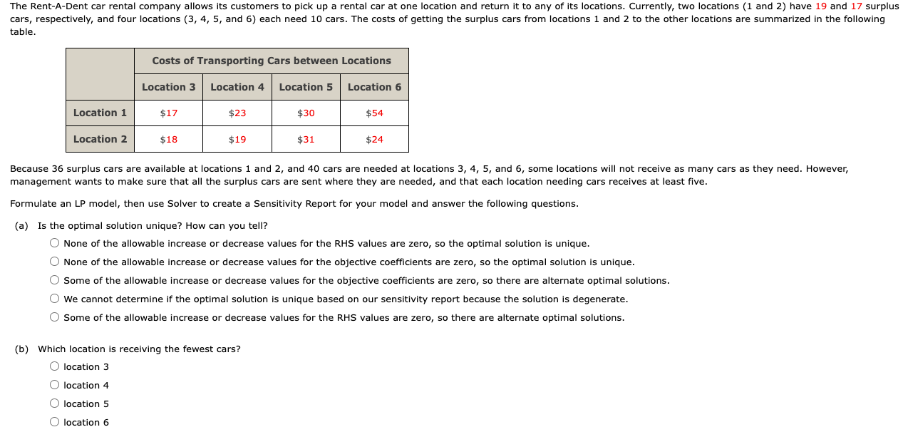 Solved Table Formulate An Lp Model Then Use Solver To