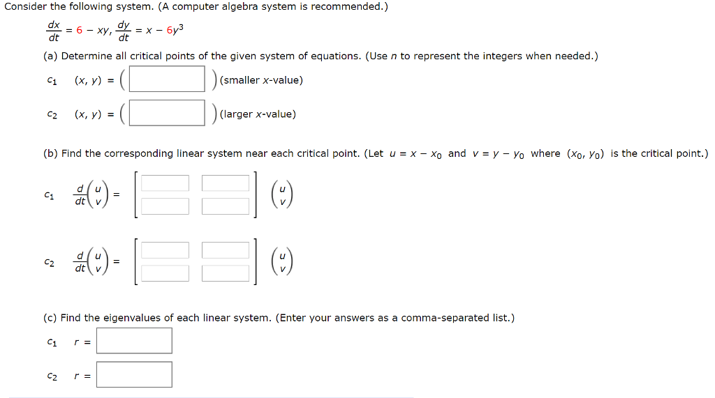 Solved Consider The Following System A Computer Algebra Chegg Solved Consider The Following System A Computer Algebra Chegg