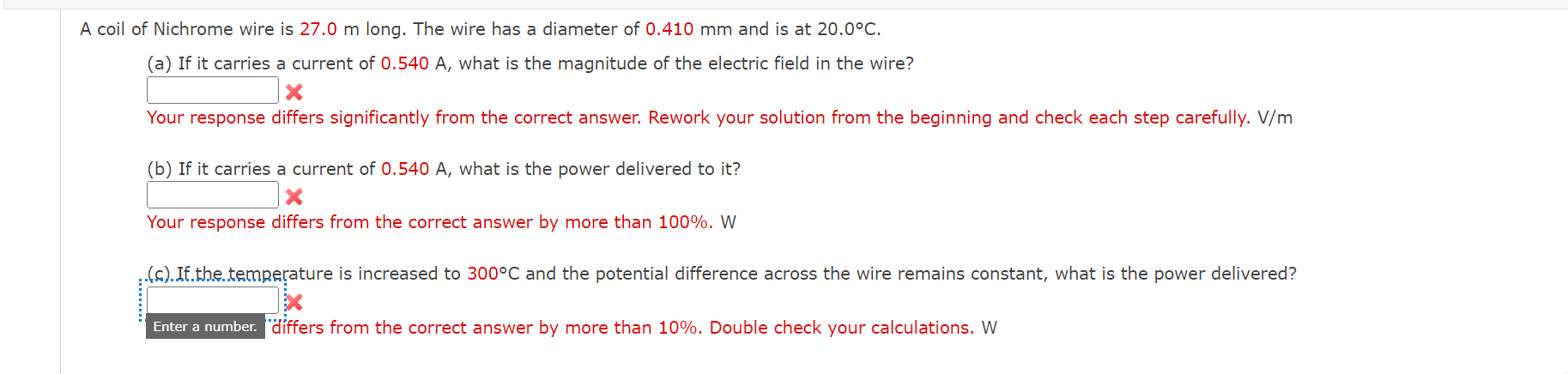 Solved A coil of Nichrome wire is 27.0 m long. The wire has | Chegg.com