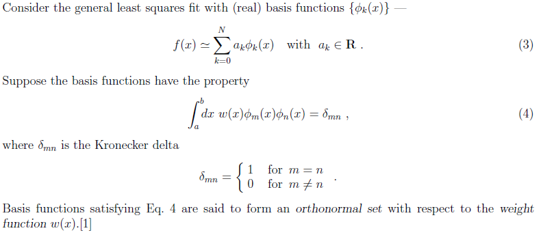 Solved Consider the general least squares fit with (real) | Chegg.com