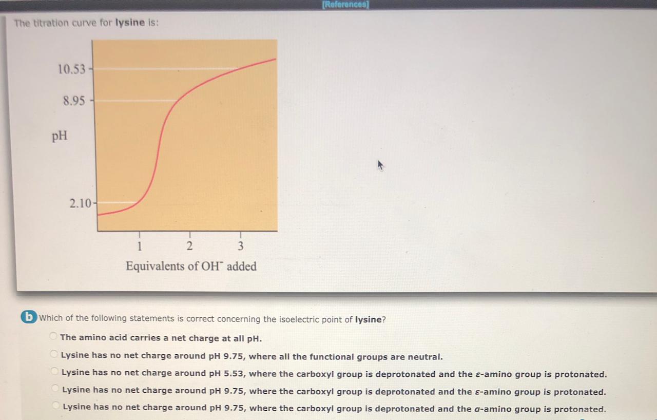 Solved The titration curve for lysine is b Which of the