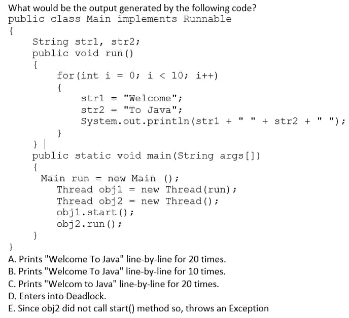 Solved What Would Be The Output Generated By The Following | Chegg.com