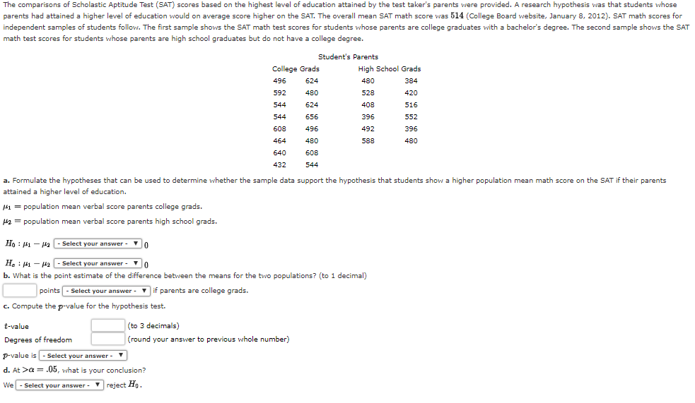 Scholastic Aptitude Test(SAT), Part 2, Quantity Comparing 