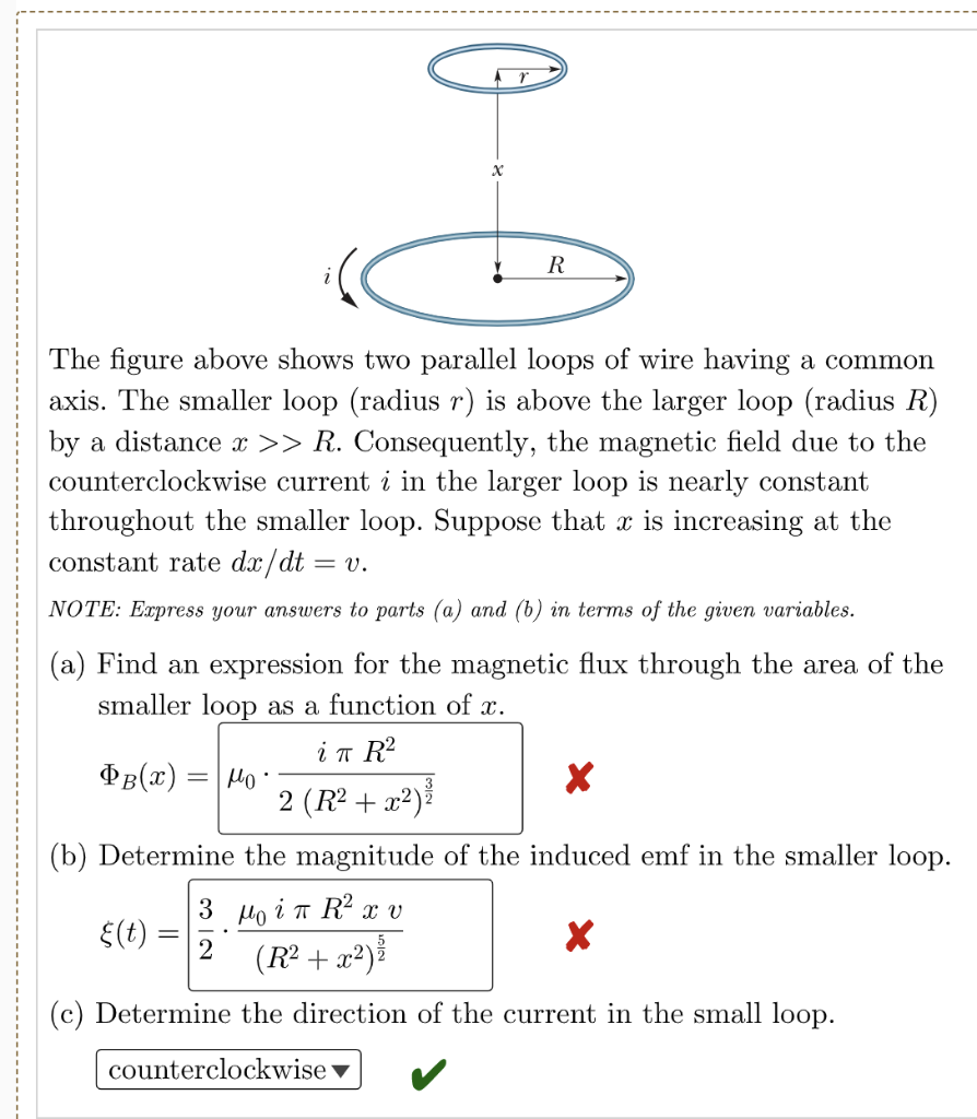 Solved R The figure above shows two parallel loops of wire | Chegg.com