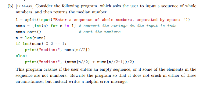 Solved b) [12 Marks] Consider the following program, which | Chegg.com