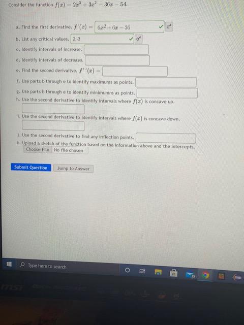 Solved Consider the function f(+) = 22 + 3x? - 362-54. a. | Chegg.com