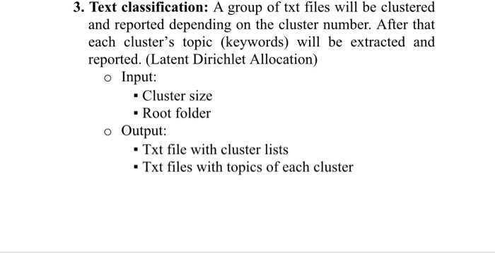 3. Text classification: A group of txt files will be | Chegg.com