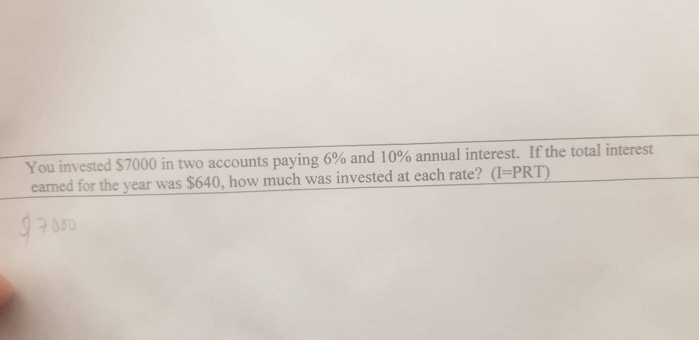 6 interest of 7000