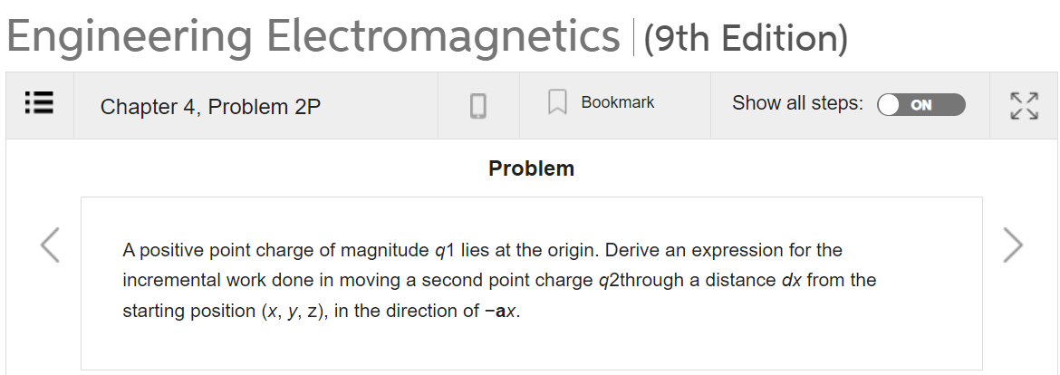 Solved Engineering Electromagnetics (9th Edition) Chapter 4, | Chegg.com