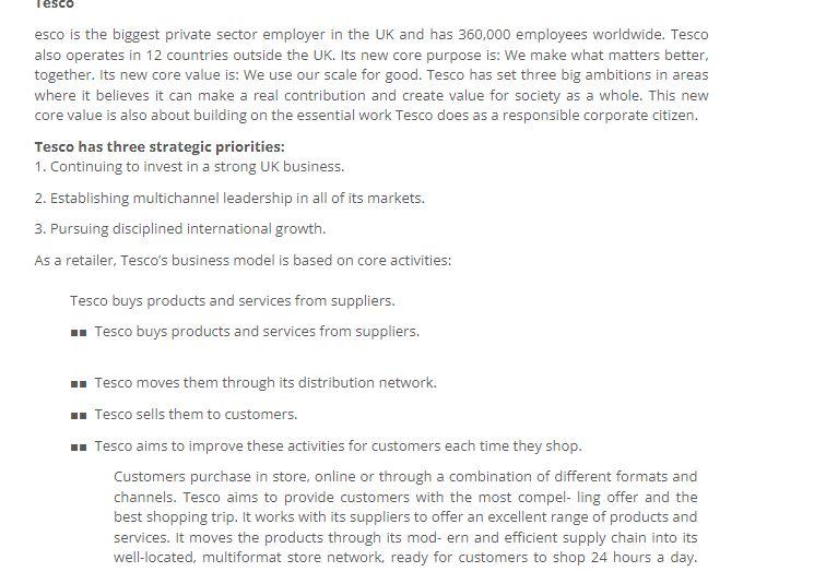 Solved 4) Comparing retailers Marks and Spencer and tesco | Chegg.com