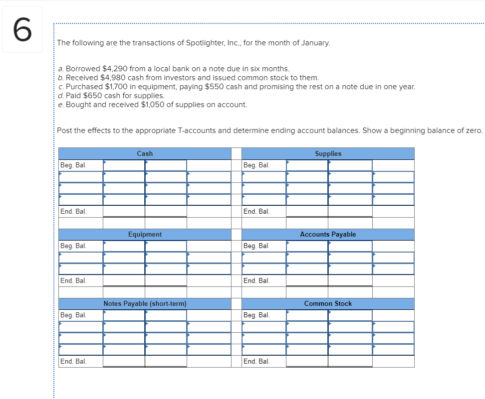 Solved The following are the transactions of Spotlighter,