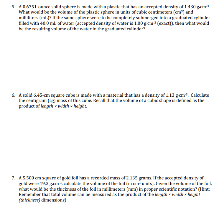 Solved 5. A 0.6751ounce solid sphere is made with a plastic